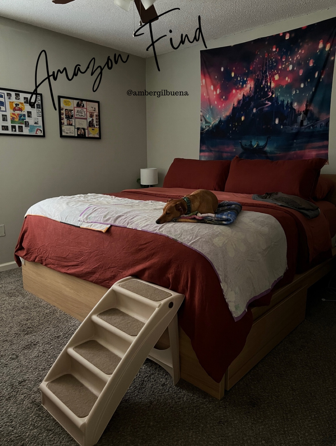 These doggie stairs from Amazon have been the biggest game changer and Reggie loves having 24/7 access to our bed now. This is the 20 inch tan version.

#LTKFind #LTKfamily #LTKhome