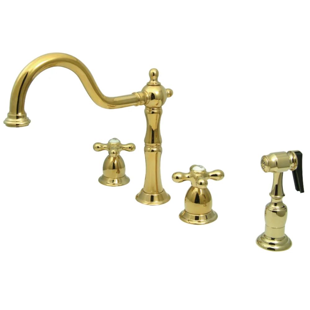 Heritage Double Handle Kitchen Faucet with Side Sprayer | Wayfair North America