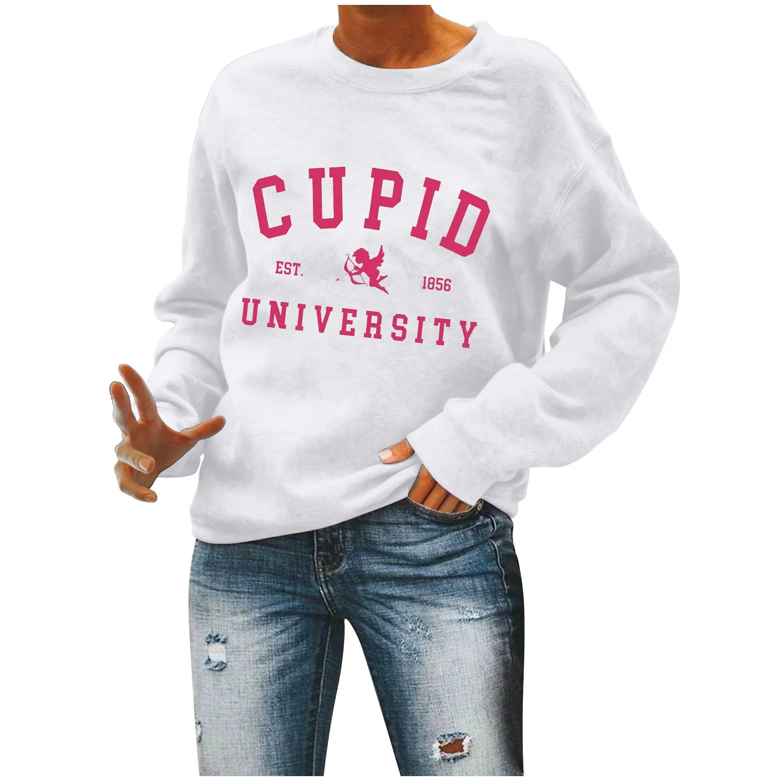 Patlollav Valentine's Day Womens Long Sleeve Top Sweater | Walmart (US)