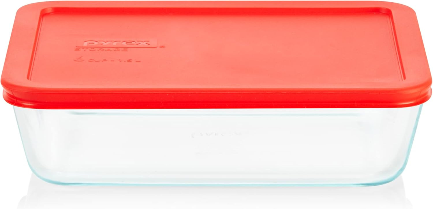 Pyrex Simply Store Glass Food Storage Container, Snug Fit Non-Toxic Plastic BPA-Free Lids, Freeze... | Amazon (US)