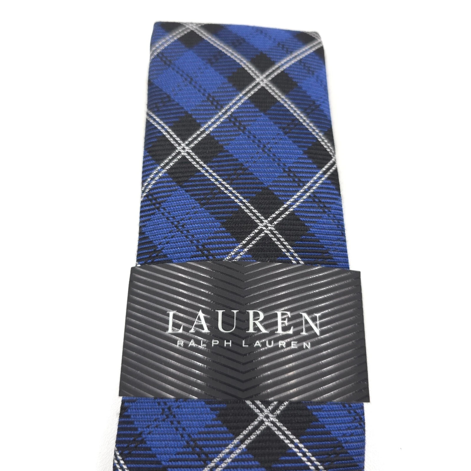 Lauren Ralph Lauren LRL Navy Blue Tartan Plaid Silk Blend Tie | eBay US