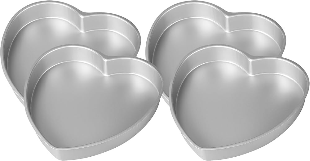 Wilton Decorator Preferred Heart Cake Pan, 6 x 2-Inch, Aluminum (Pack of 4) | Amazon (US)