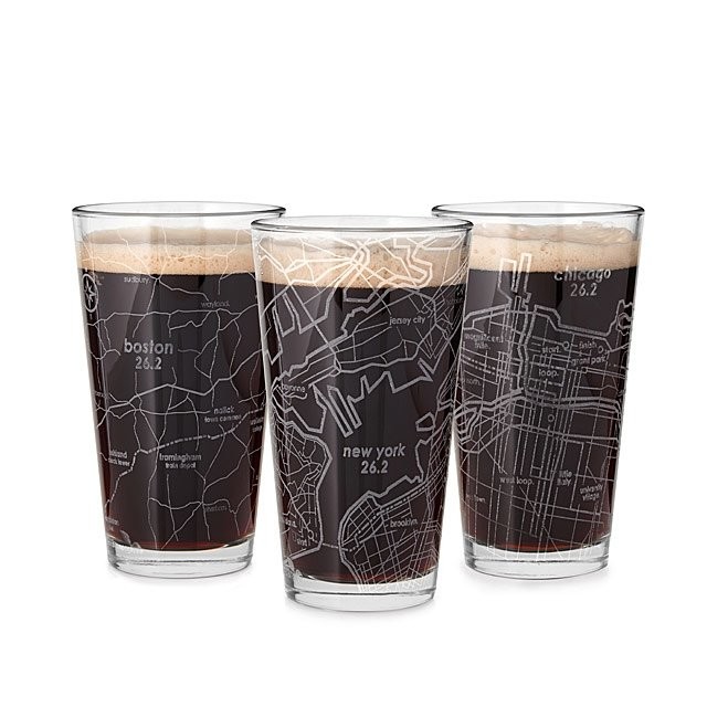 Etched Marathon Pint Glass | UncommonGoods