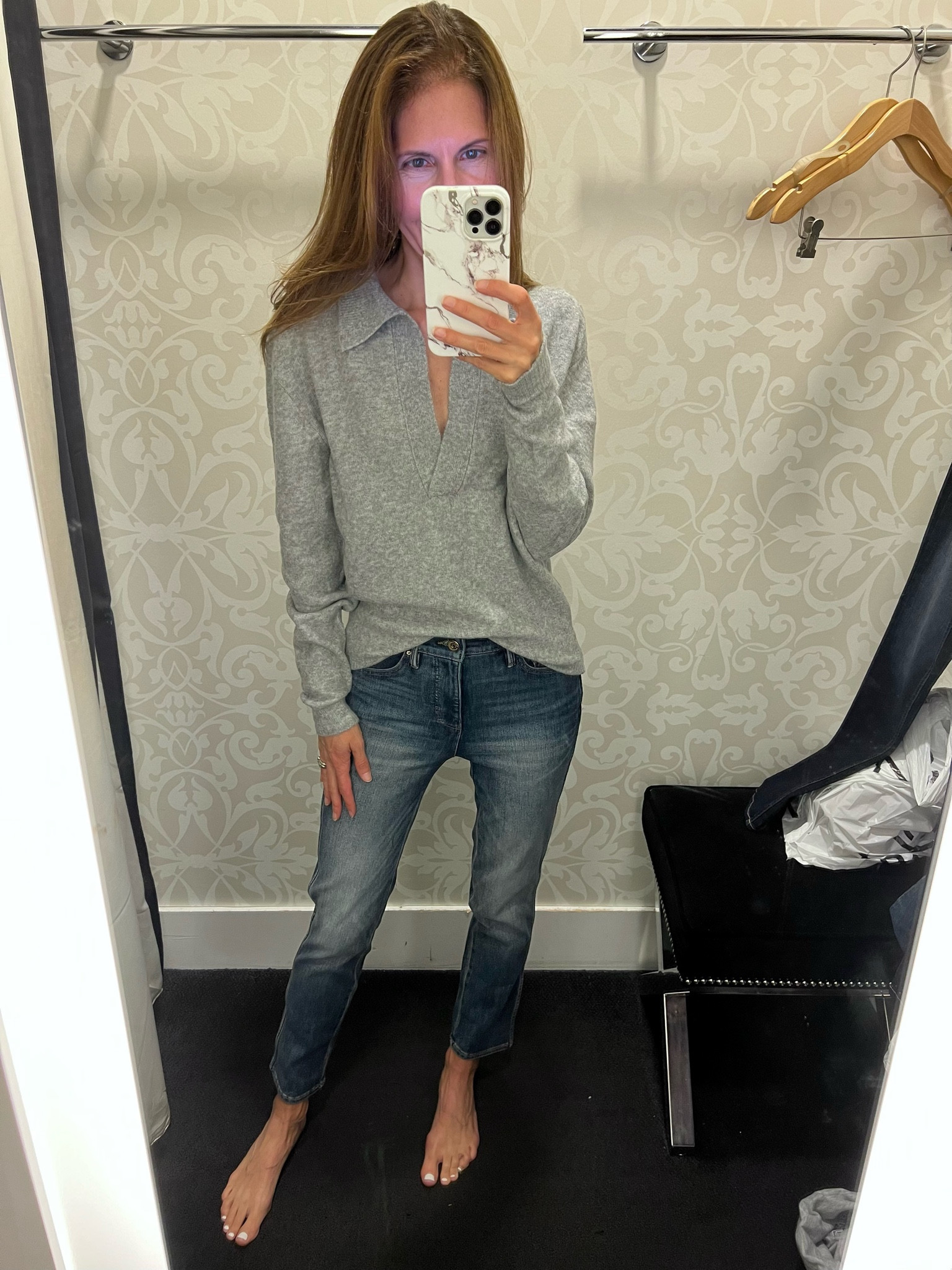 I’m loving the look of polo sweaters this season. This one from WHBM has an easy silhouette with just the right amount of slouch. Looks great layered with a cami or simple tee and  Jeans.

#LTKunder100 #LTKSeasonal #LTKstyletip