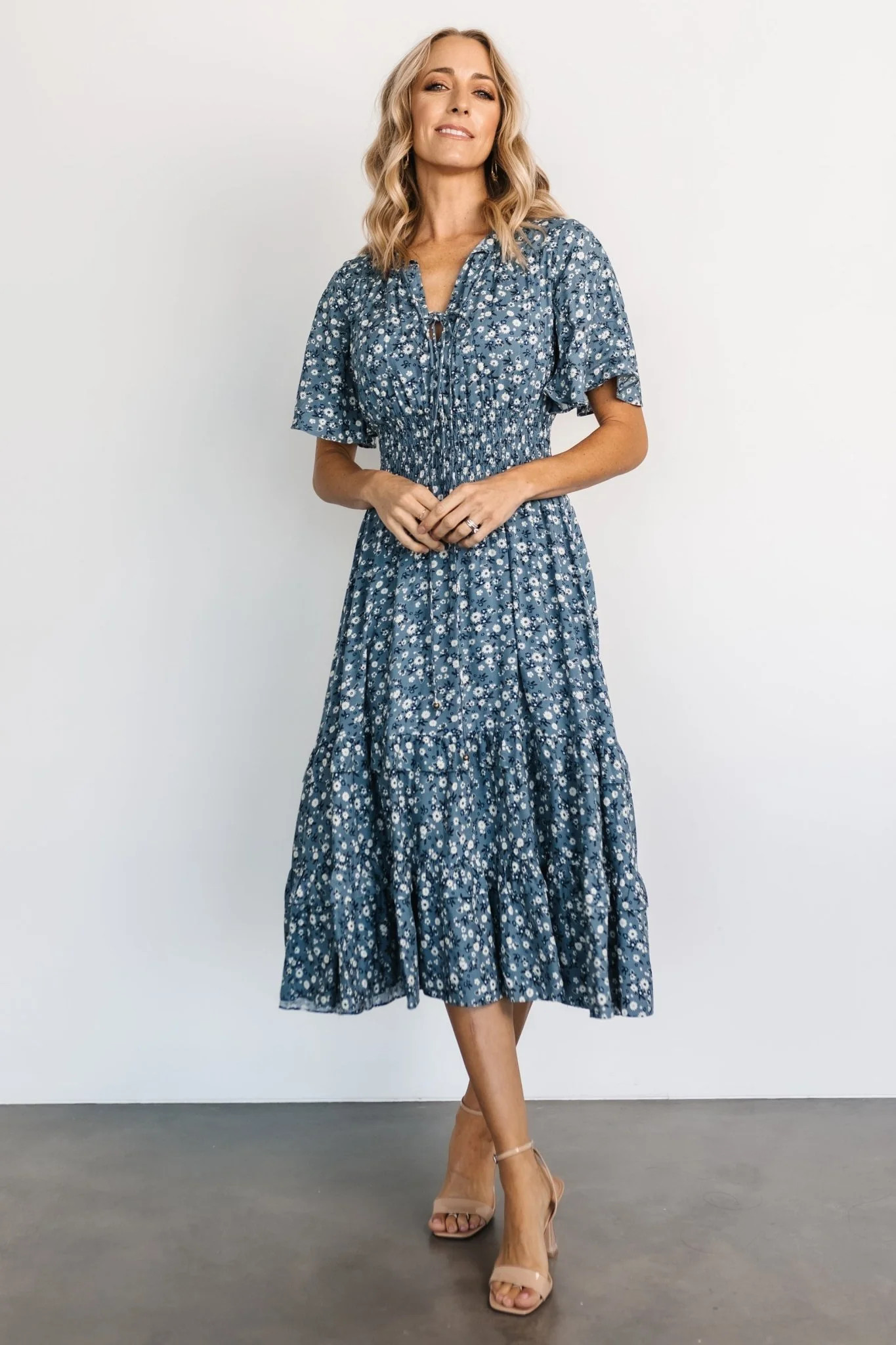 Spell Boho Midi Dress | Blue Floral | Baltic Born