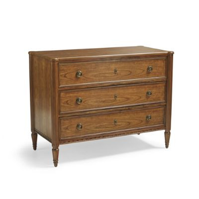 Etienne 3-Drawer Chest with Brass Hardware & USB Port in Acorn or French Patina Finish | Frontgate