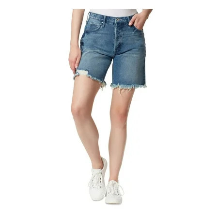 JESSICA SIMPSON Womens Blue Pocketed Button Fly Raw Hem High Waist Shorts 27 | Walmart (US)