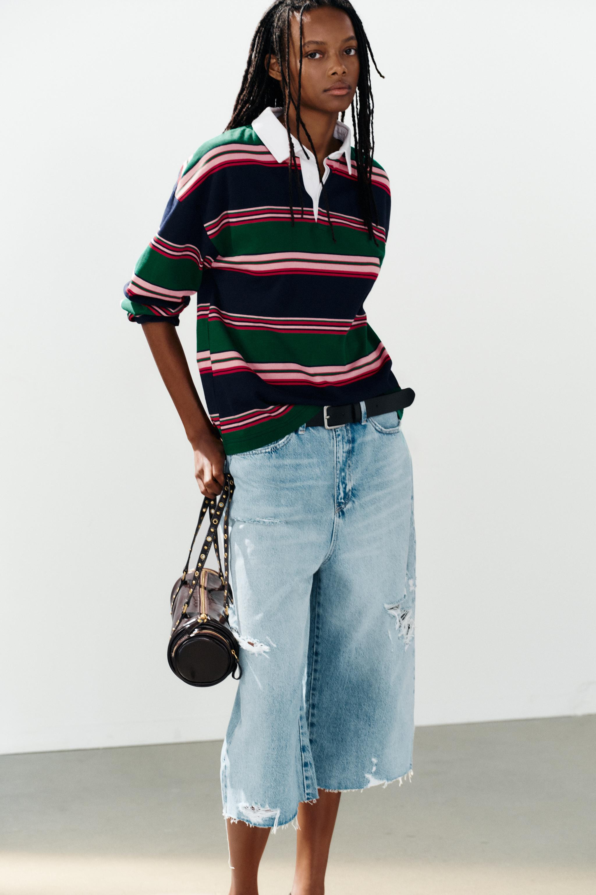STRIPED CONTRAST POLO SHIRT | Zara US