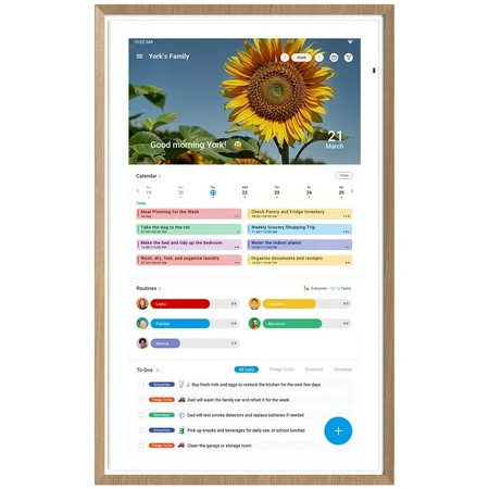 ApoloSign 15.6 inch Digital Calendar for Family Schedule, Dual-Mode Smart WiFi Wall Planner & Interactive Electronic Touchscreen Chore Chart with Gemini AI, No Subscription (Teak) | Walmart (US)