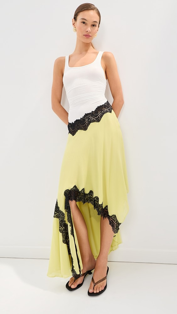 Christopher Esber Cutaway Lace Gathered Tank Silk Dress | Shopbop | Shopbop