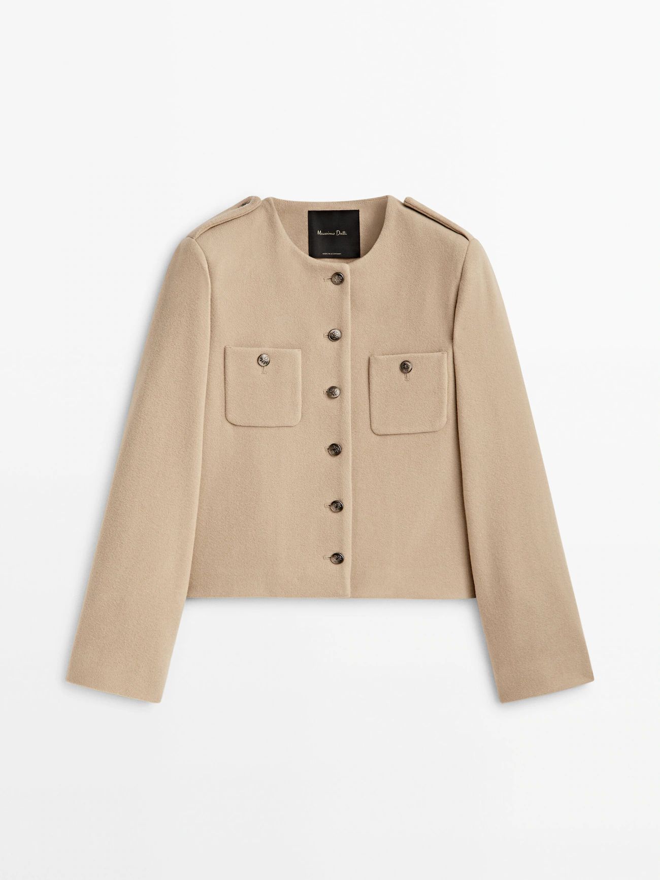 Kurze Stoffjacke mit Knöpfen | Massimo Dutti DE
