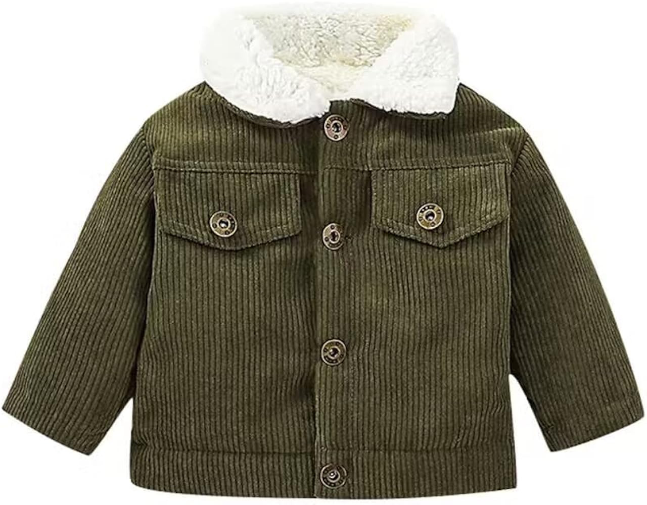 Noubeau Baby Boys Girls Corduroy Jacket Kids Toddler Sherpa Lined Top Lapel Button Down Thicked W... | Amazon (US)