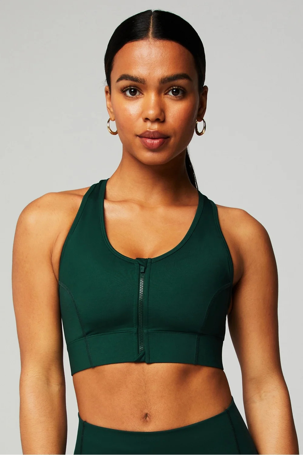 On-The-Go Zip Medium Impact Sports Bra | Fabletics - North America