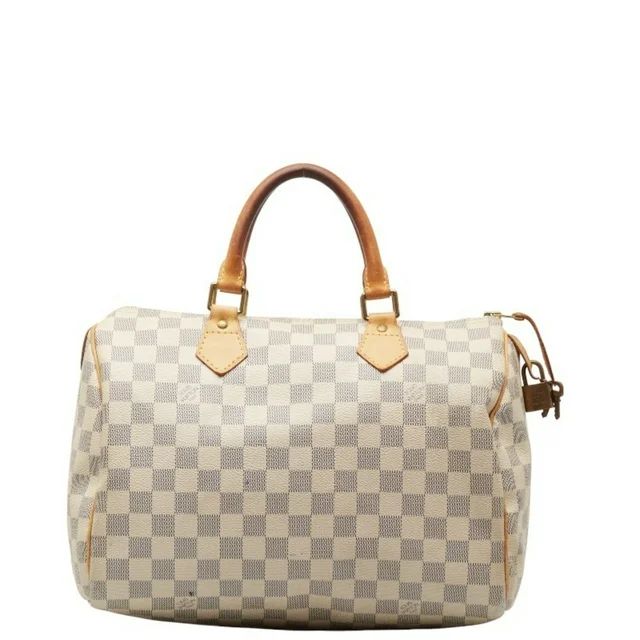 Pre-Owned Louis Vuitton Damier Azur Speedy 30 Handbag N41533 White PVC Leather Women's LOUIS VUIT... | Walmart (US)