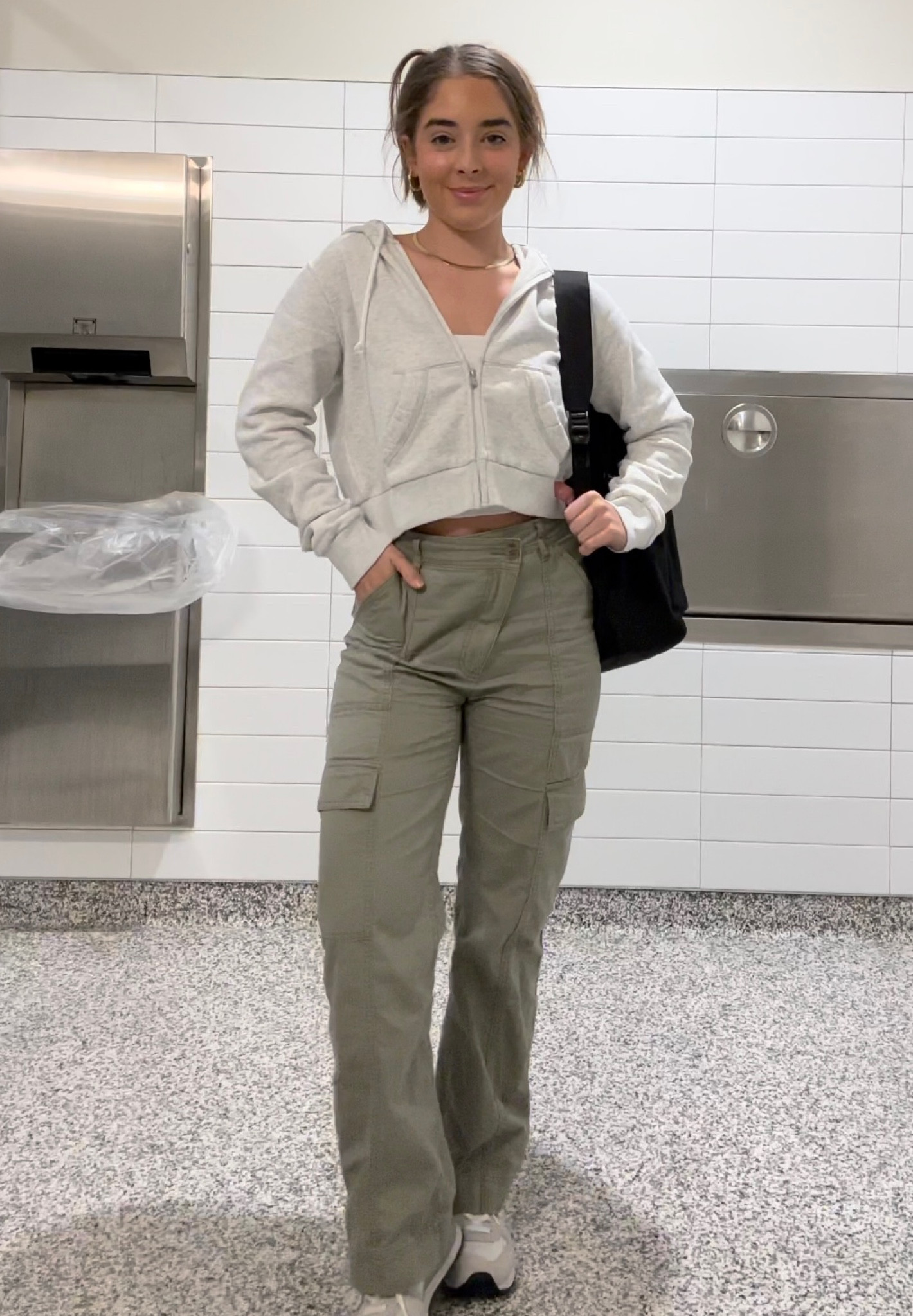 Class fit check. Fall outfit inspo. Cargo pants outfit. XS in jacket. Abercrombie cargos sold out, similar below  

#LTKfindsunder100 #LTKfindsunder50