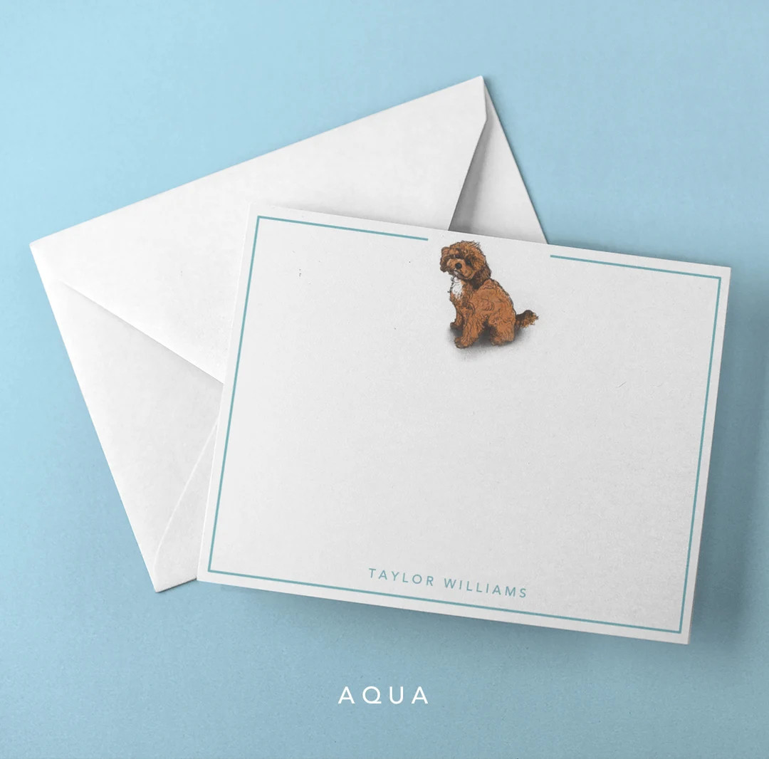 Personalized Dog Note Card Set Flat Stationary Stationery - Etsy | Etsy (US)