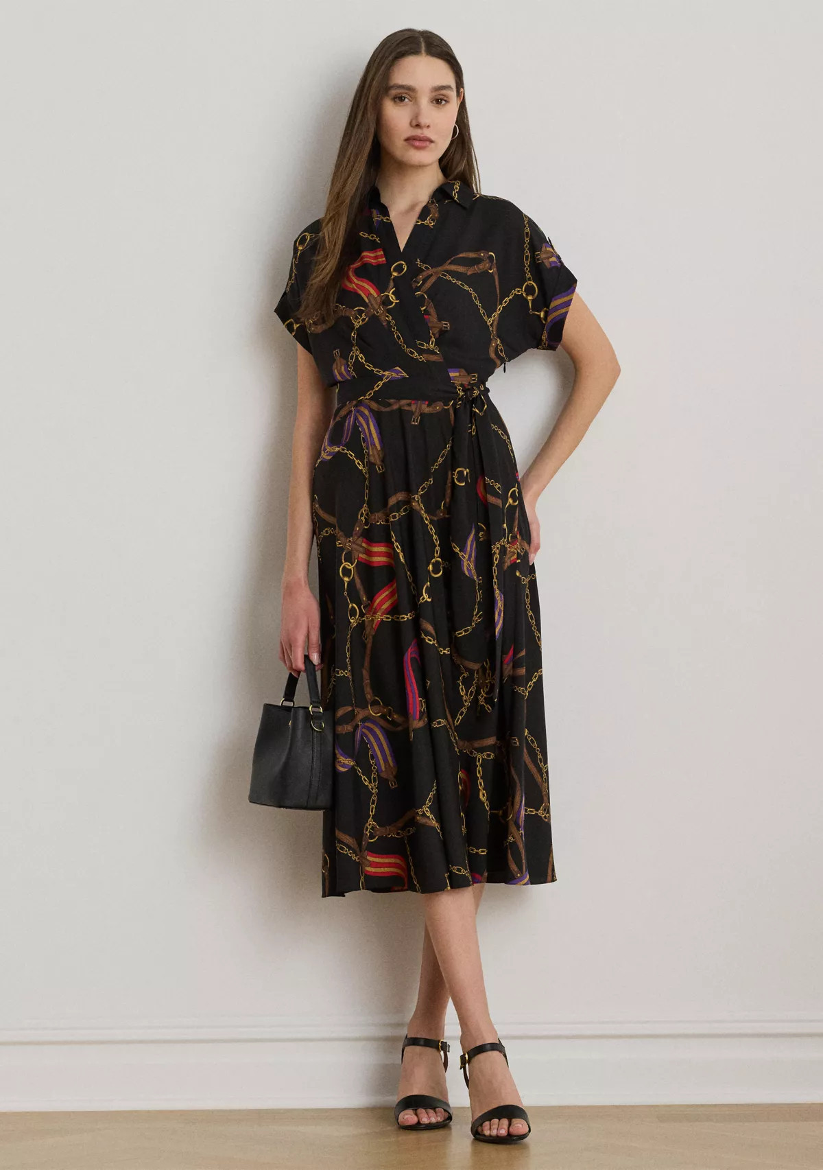 Lauren Ralph LaurenBelting-Print Belted Crepe Dress | Belk