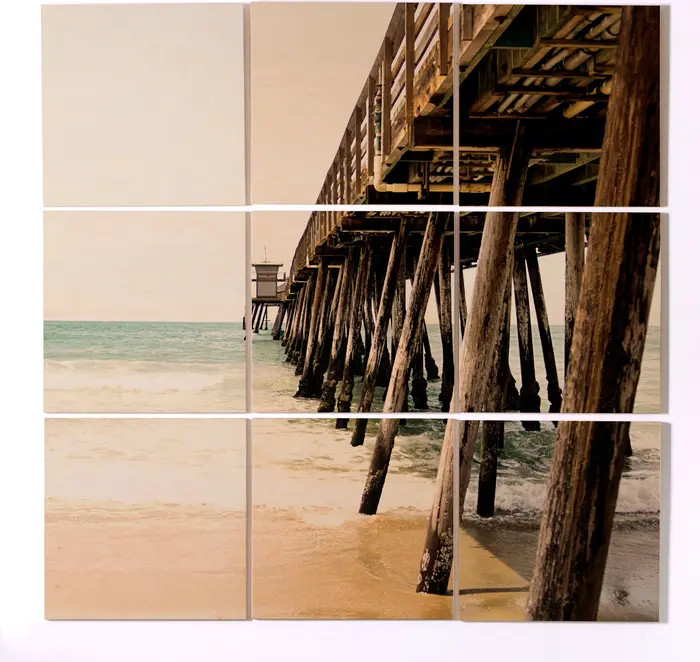 Down by the Pier 9-Piece Wood Wall Mural | Nordstrom