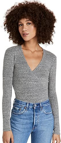 Madewell Women's Wrap Thong Bodysuit, Heather Smoke, Grey, S at Amazon Women’s Clothing store | Amazon (US)