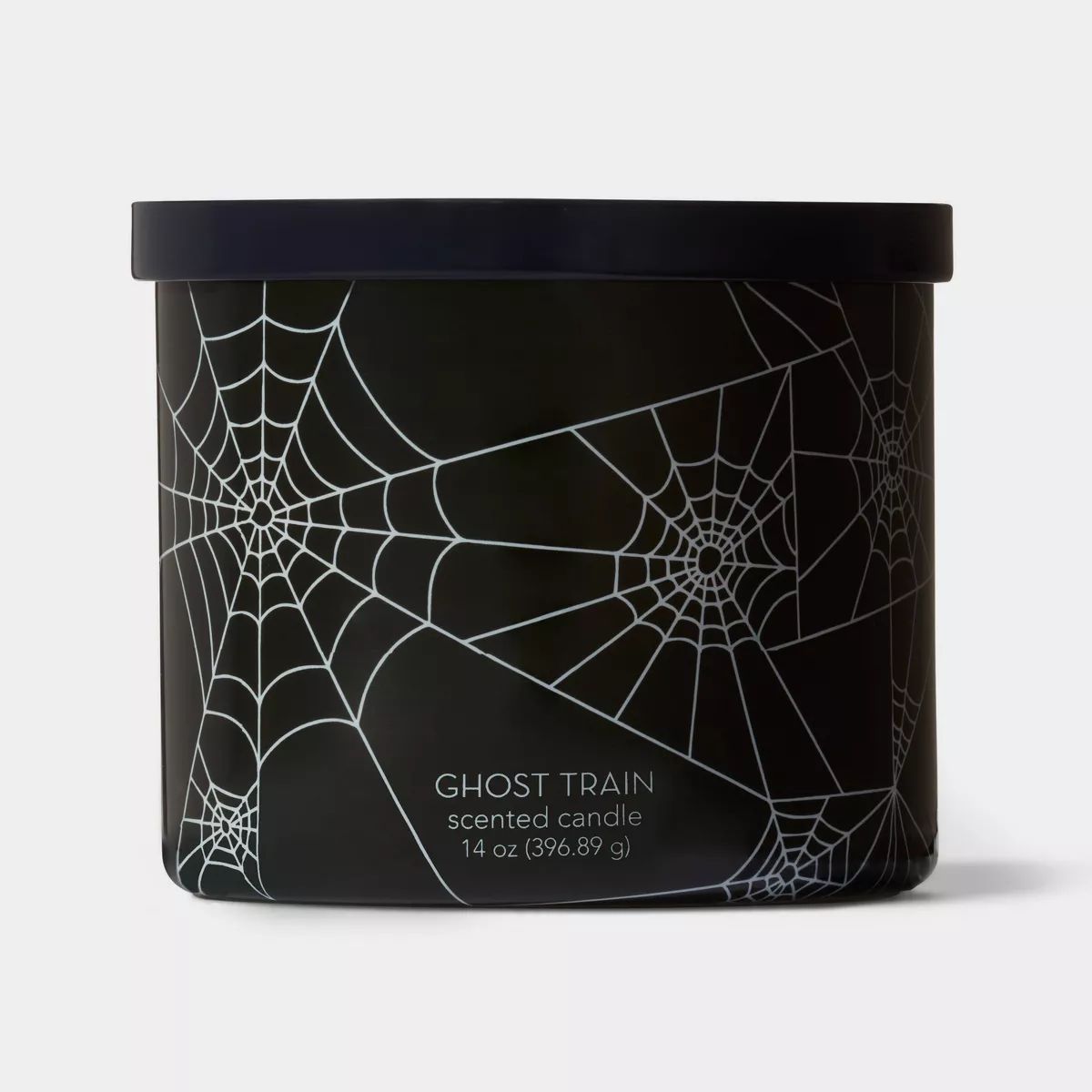14oz Ghost Train Spiderweb Jar Halloween Candle with Lid Off-White - Hyde & EEK! Boutique™ | Target