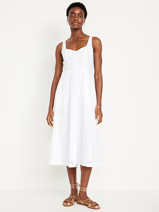 Fit &amp; Flare Sleeveless Midi Dress | Old Navy (US)