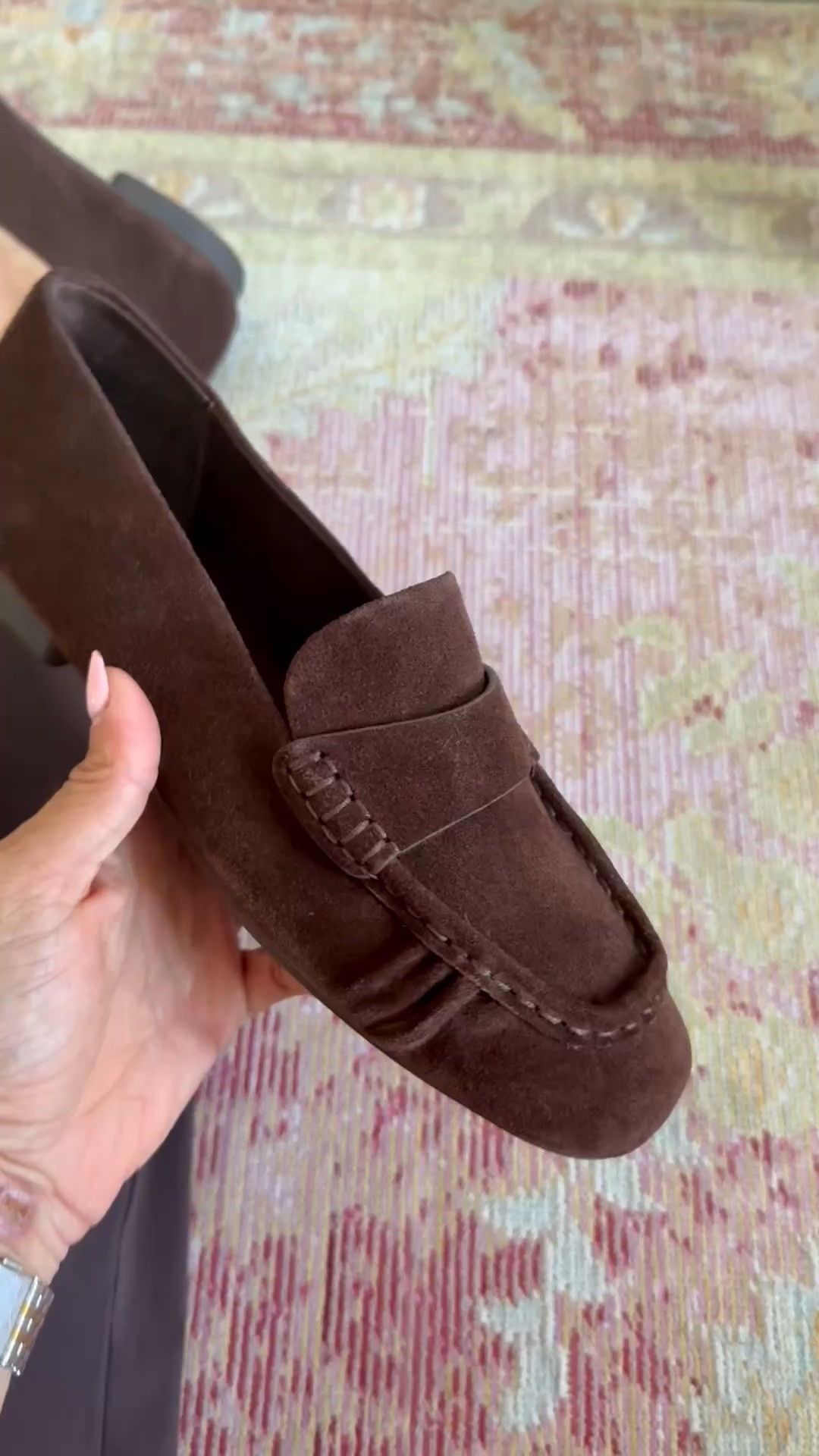 Brown suede loafers