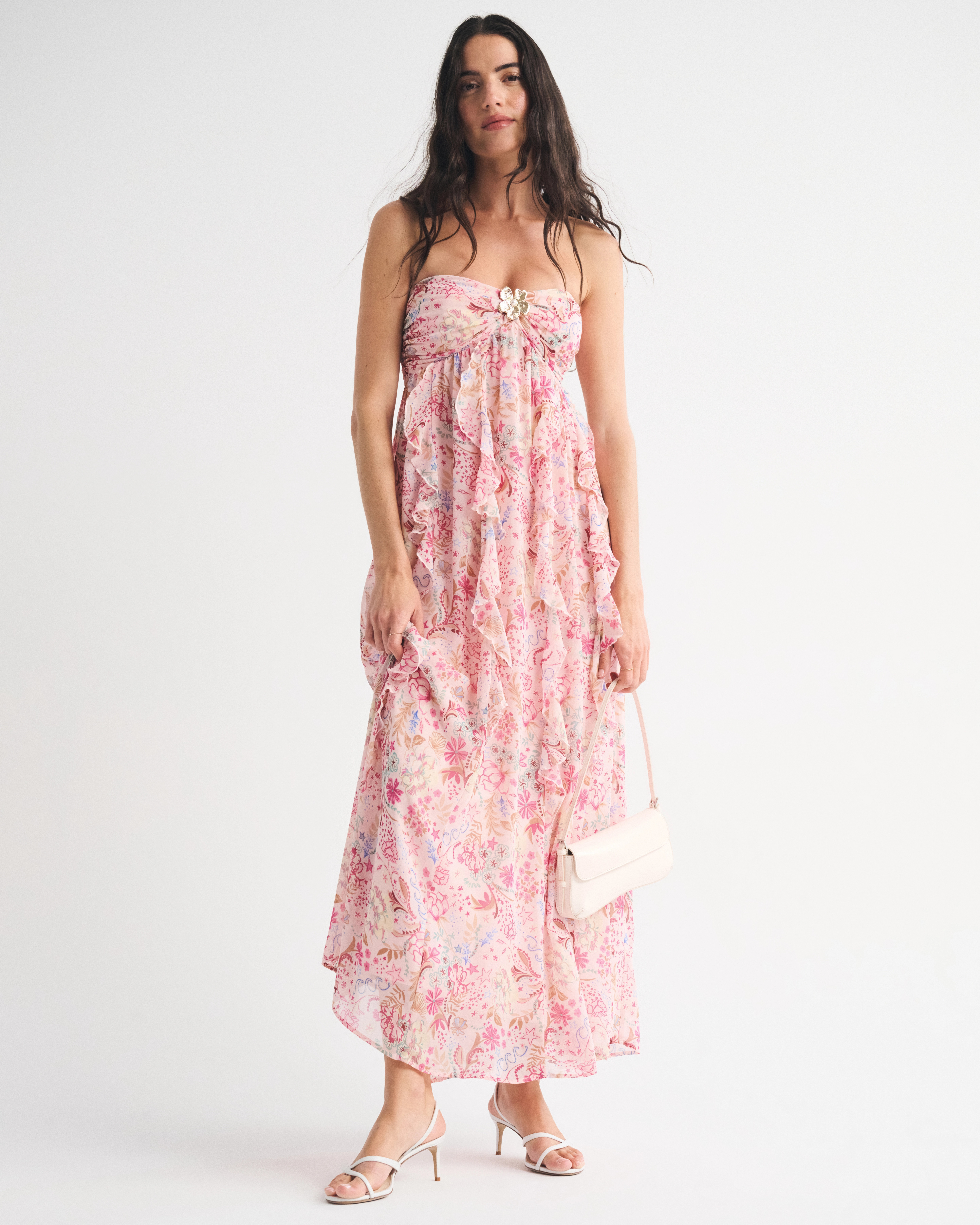 Bra-Free Strapless Hardware Maxi Dress | Abercrombie & Fitch (US)