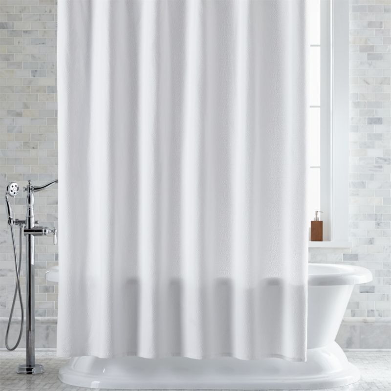 Pebble Matelasse White Shower Curtain | Crate & Barrel