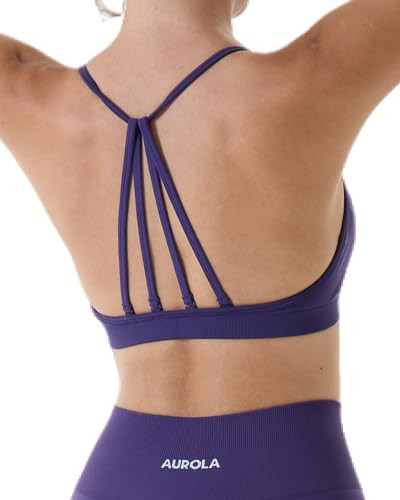 AUROLA Seamless Mercury Workout Sports Bras for Women Athletic Removable Adjustable Backless Minimal Top | Amazon (US)