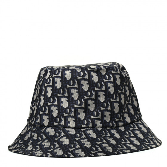 CHRISTIAN DIOR Oblique Reversible Teddy-D Brim Bucket Hat 57 Blue | Fashionphile