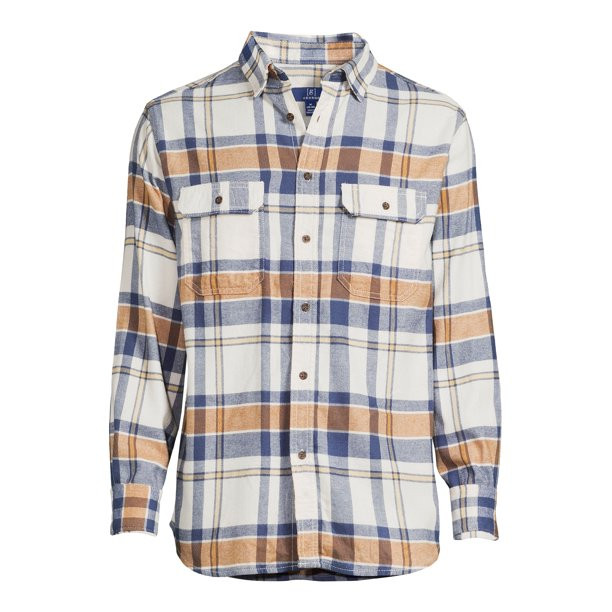 George Men's Long Sleeve Flannel Shirt - Walmart.com | Walmart (US)
