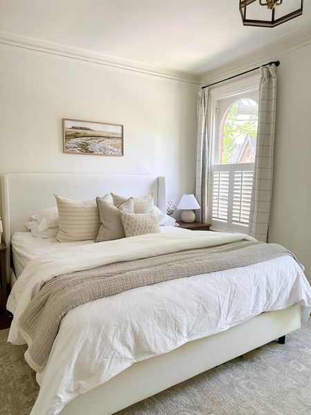 Bedroom decor on sale for Memorial Day including the best selling Tilly bed frame, the throw blanket at the end of the bed, our Loloi cream sage rug 

#LTKsalealert #LTKstyletip #LTKhome