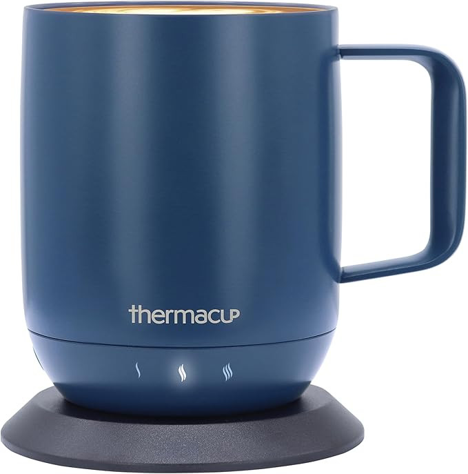 Thermacup Self-Heating Temperature Controlled Coffee Mug with Lid, Led Electric Smart Cup, 3 Cust... | Amazon (US)