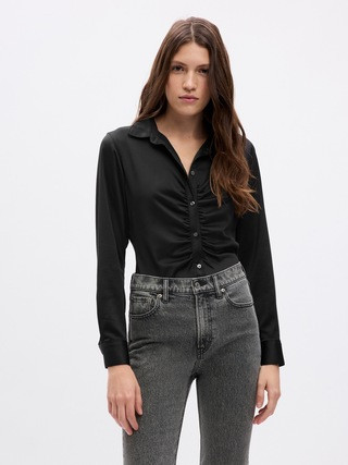 Satin Ruched Shirt | Gap (US)