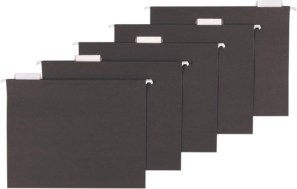 Amazon Basics Hanging File Folders, Letter Size, Black, 25-Pack | Amazon (US)