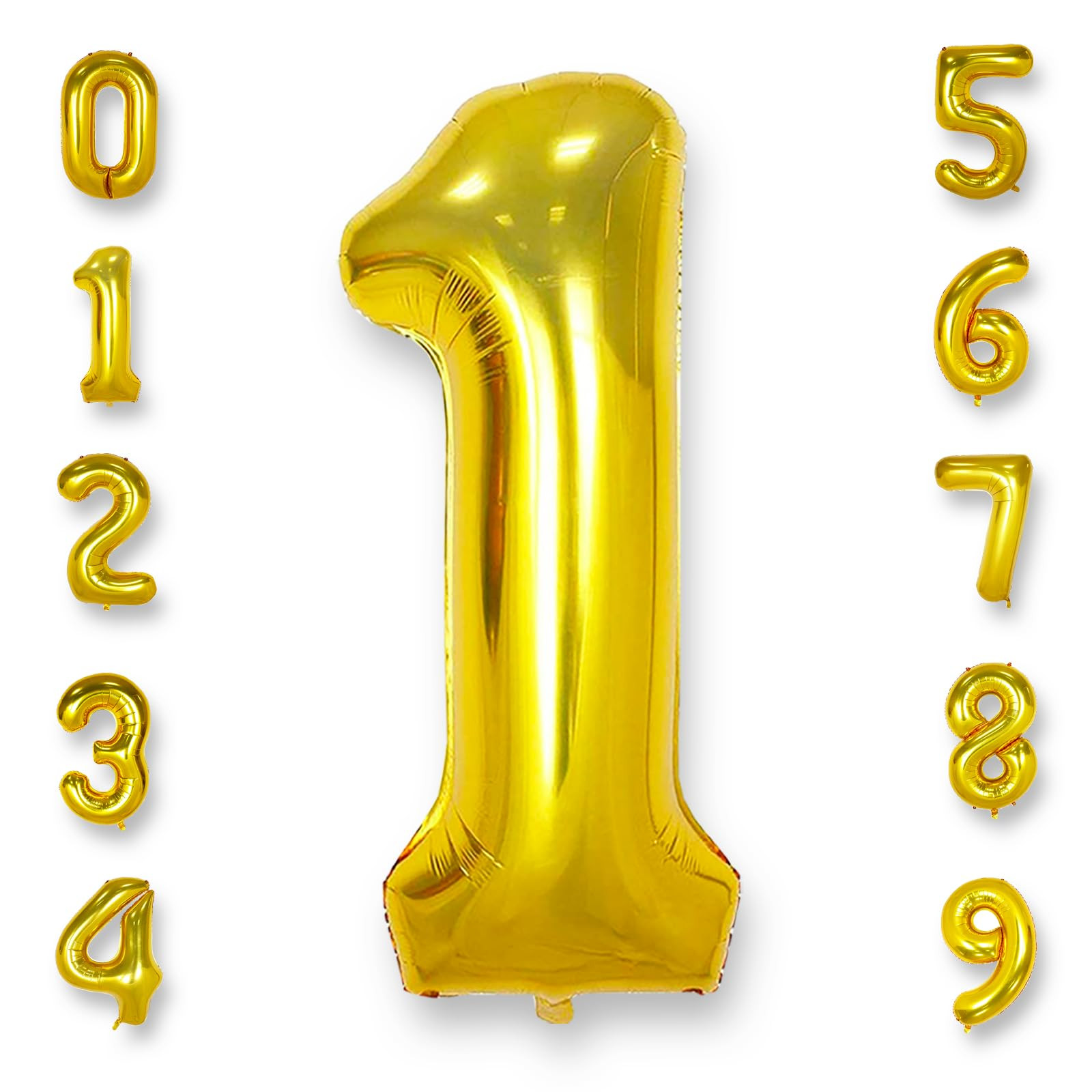 AULE 40 Inch Big Gold 1 Balloon Number Large Foil Helium Number Balloons 0-9 Jumbo Giant Happy 1s... | Amazon (US)