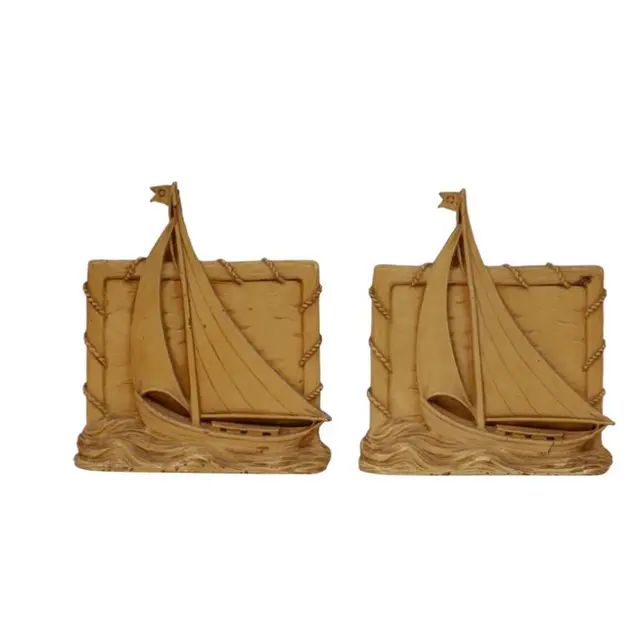 1920s Wood Sailboat Bookends - 2 | Chairish