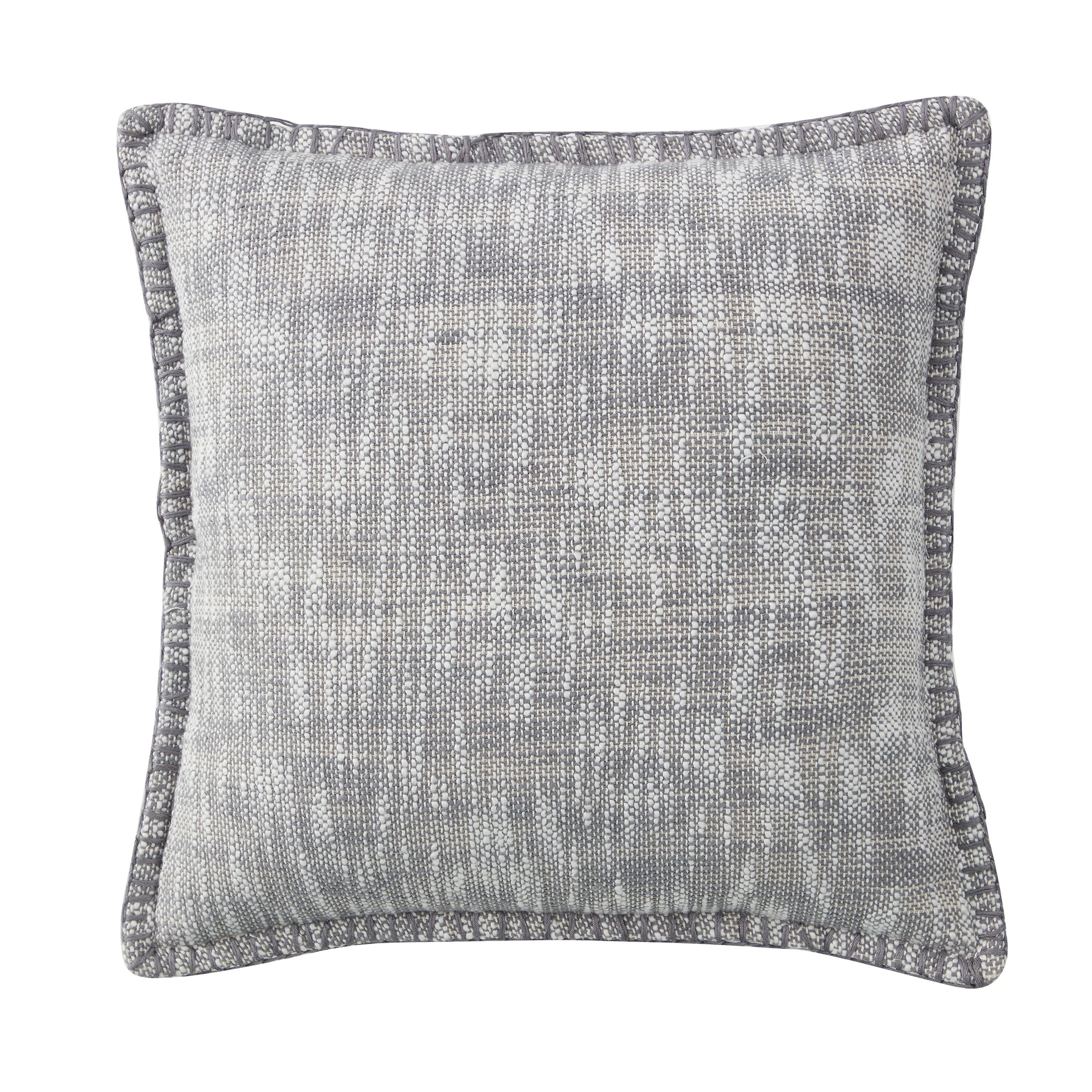 My Texas House Weston Woven Cotton Slub Square Decorative Pillow Cover, 20" x 20", Gray - Walmart... | Walmart (US)