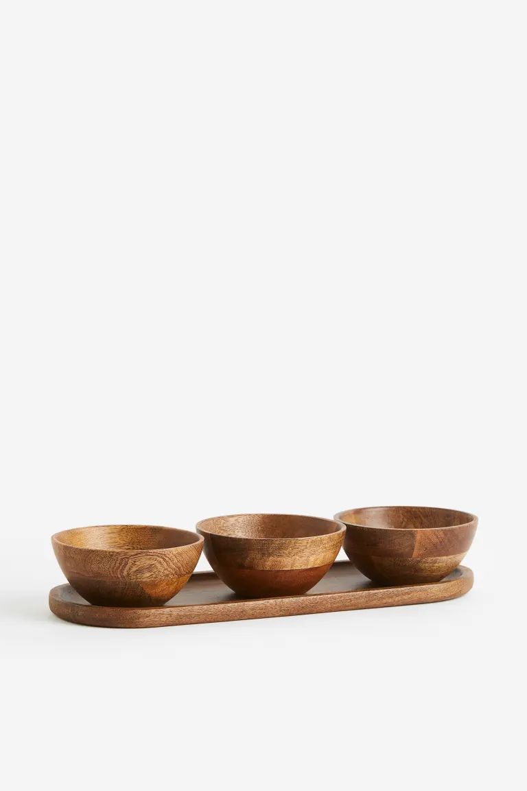 Wooden serving bowls and tray | H&M (US)