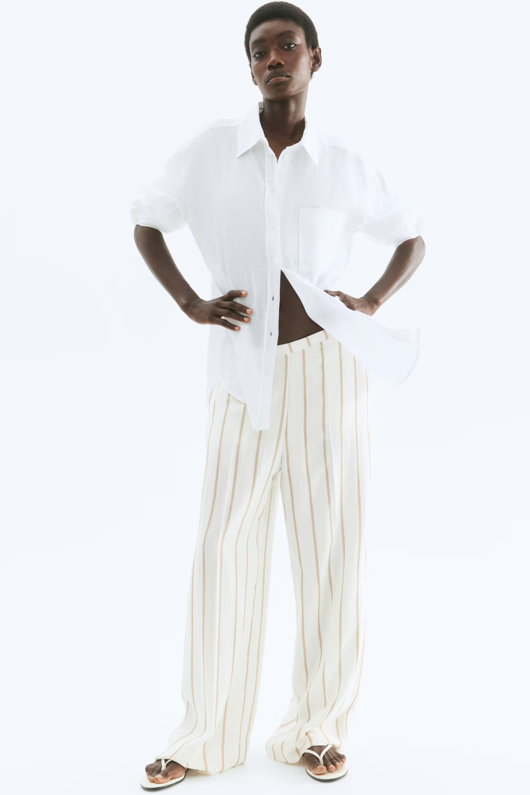 Wide twill trousers | H&M (UK, MY, IN, SG, PH, TW, HK)