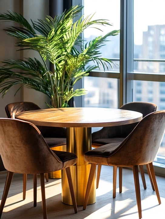 Feng Shui–Approved Dining Space 🤎✨

Grounding. Flowing. Balanced.

This round wooden dining table brings earth energy — stability, nourishment, connection.
The brushed gold metal pedestal introduces metal energy — clarity, focus, refinement.

And the round shape?
No sharp corners. Just smooth circulation of energy and conversation.

Surrounded by taupe-brown velvet chairs with subtle metal legs, this look is:

• Elegant
• Simple
• Softly luxurious
• Energetically balanced

Design notes:

Round tables encourage equality and togetherness

Wood grounds the space

Metal elevates it

Velvet adds warmth and comfort

It’s understated beauty — the kind that feels calm the moment you sit down.

Create your dining space with intention.
Balance your elements.
Let the energy flow.

#FengShuiHome #ElegantDining #RoundTableStyle #UnderstatedLuxury #IntentionalLiving 

 #LTKHome