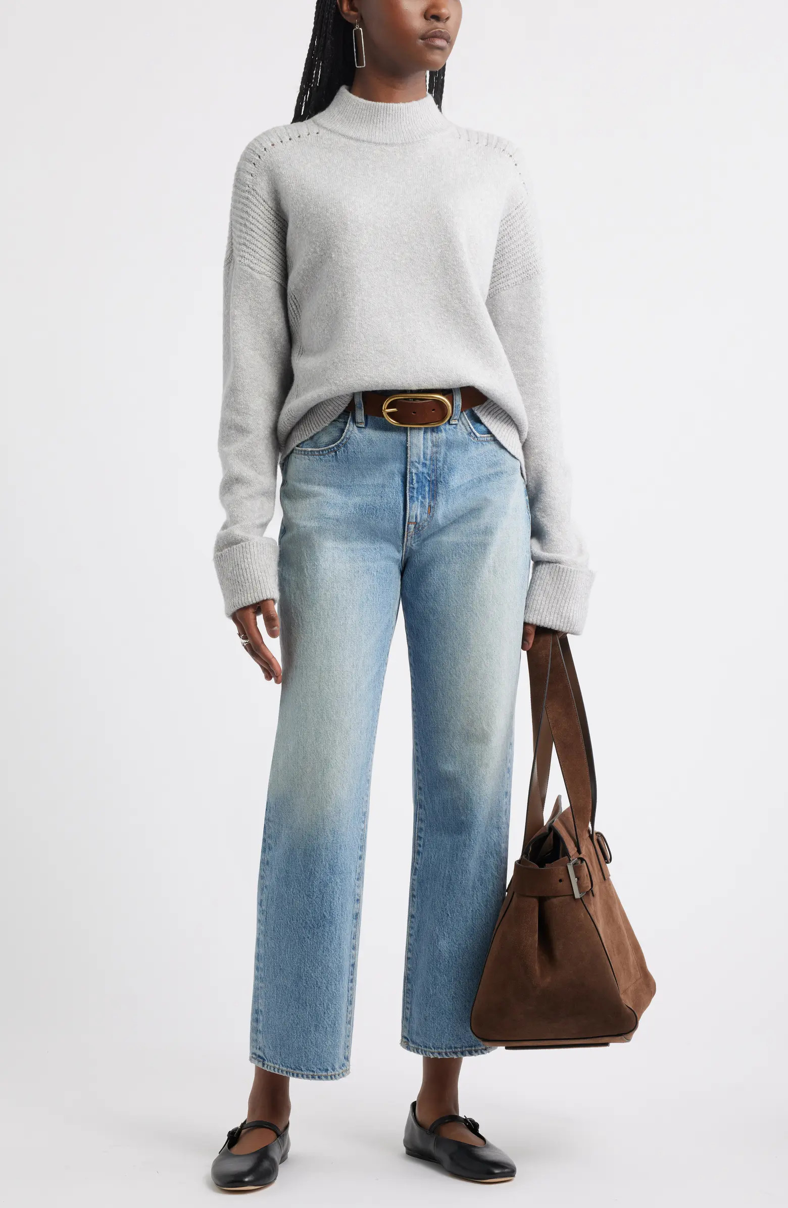 Rib Detail Mock Neck Sweater | Nordstrom