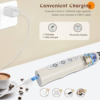 Milk Frother Handheld Rechargeable, Frother Wand Drink Mixer Electric Whisk for Coffee, Detachabl... | Amazon (US)