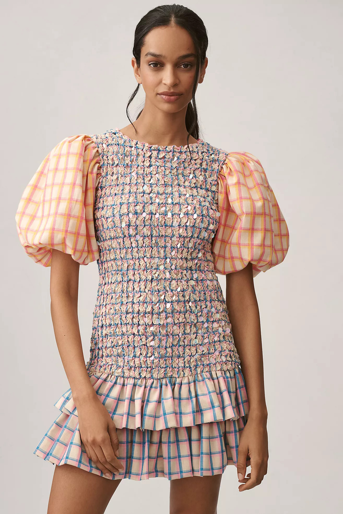 Celia B Roatán Puff-Sleeve Mini Dress | Anthropologie (US)