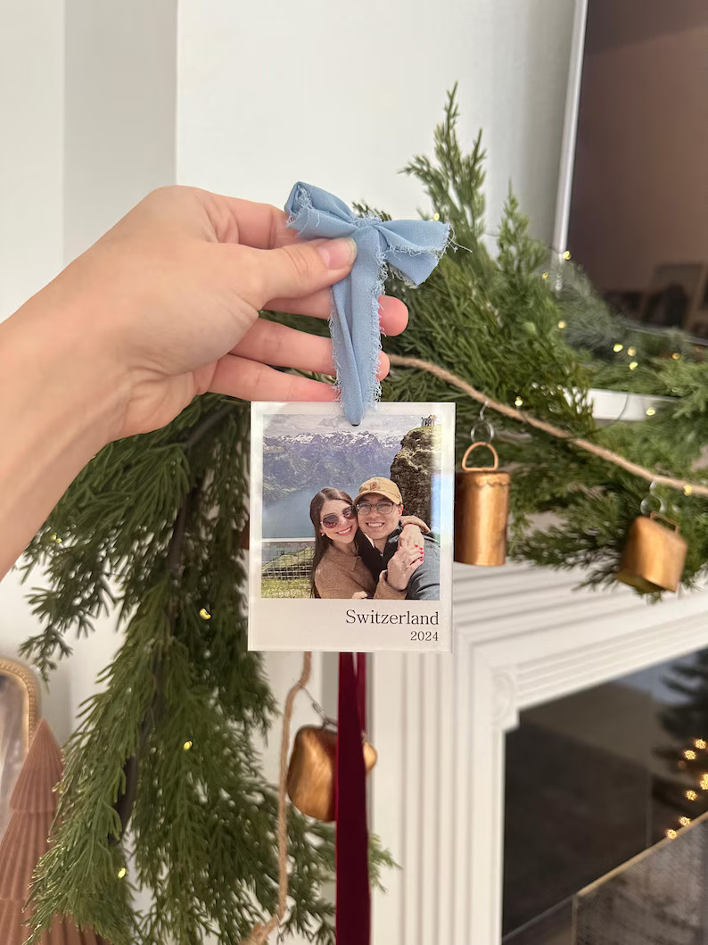 Polaroid Acrylic Photo Christmas Ornament, Family Photo Christmas Ornament, Personalized Ornament... | Etsy (US)