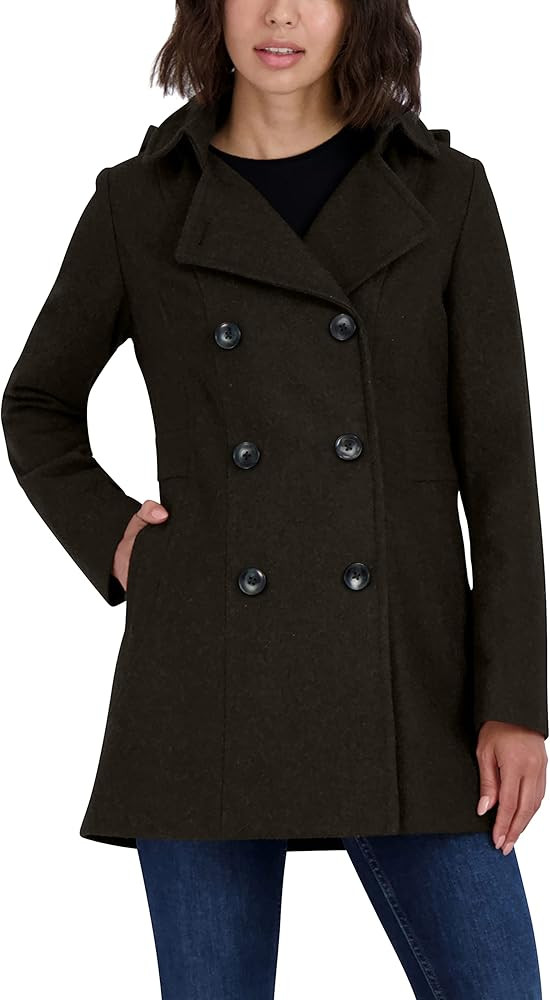 Nautica Women's Peacoat Wool Blend Double Breasted Winter Coat | Amazon (US)
