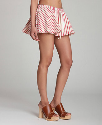 Women's Striped Drawstring Mini Skort | Macy's