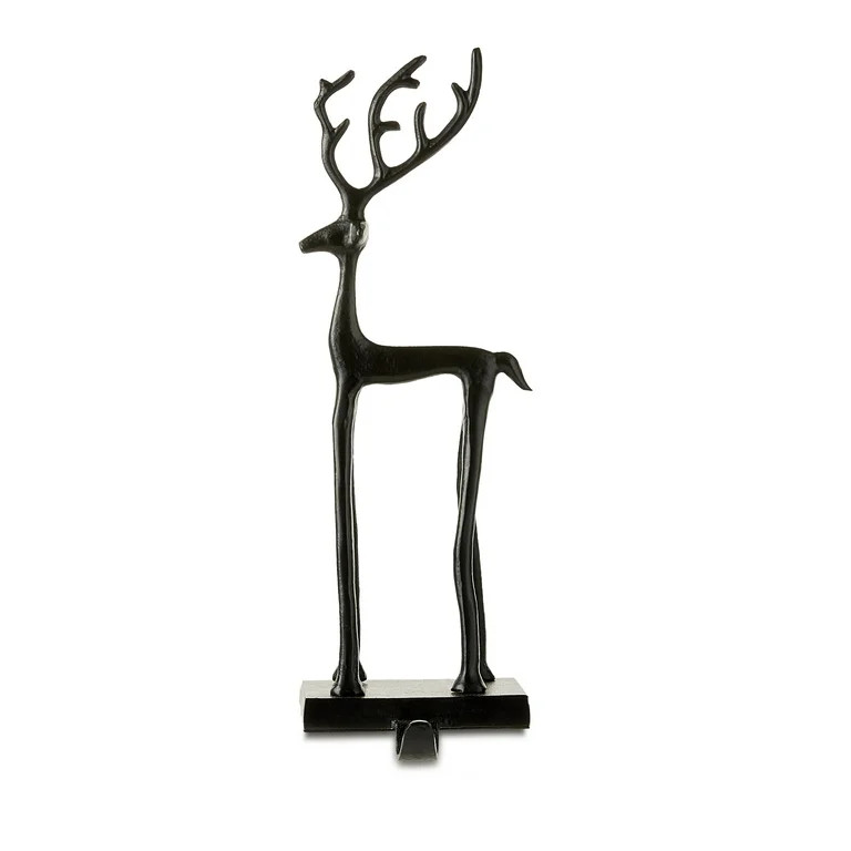 Black Deer Christmas Stocking Holder, 13.75 in, by Holiday Time | Walmart (US)