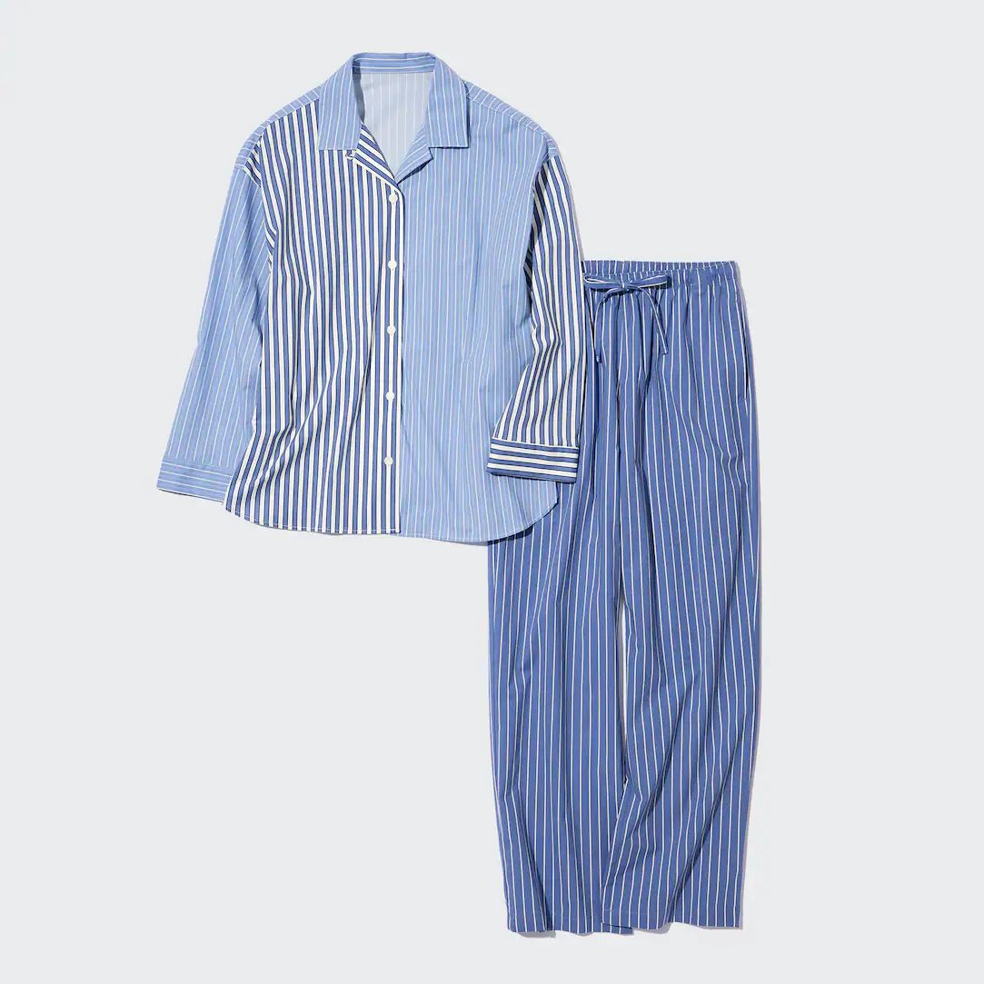 Soft Stretch Long Sleeved Pyjamas | UNIQLO (UK)