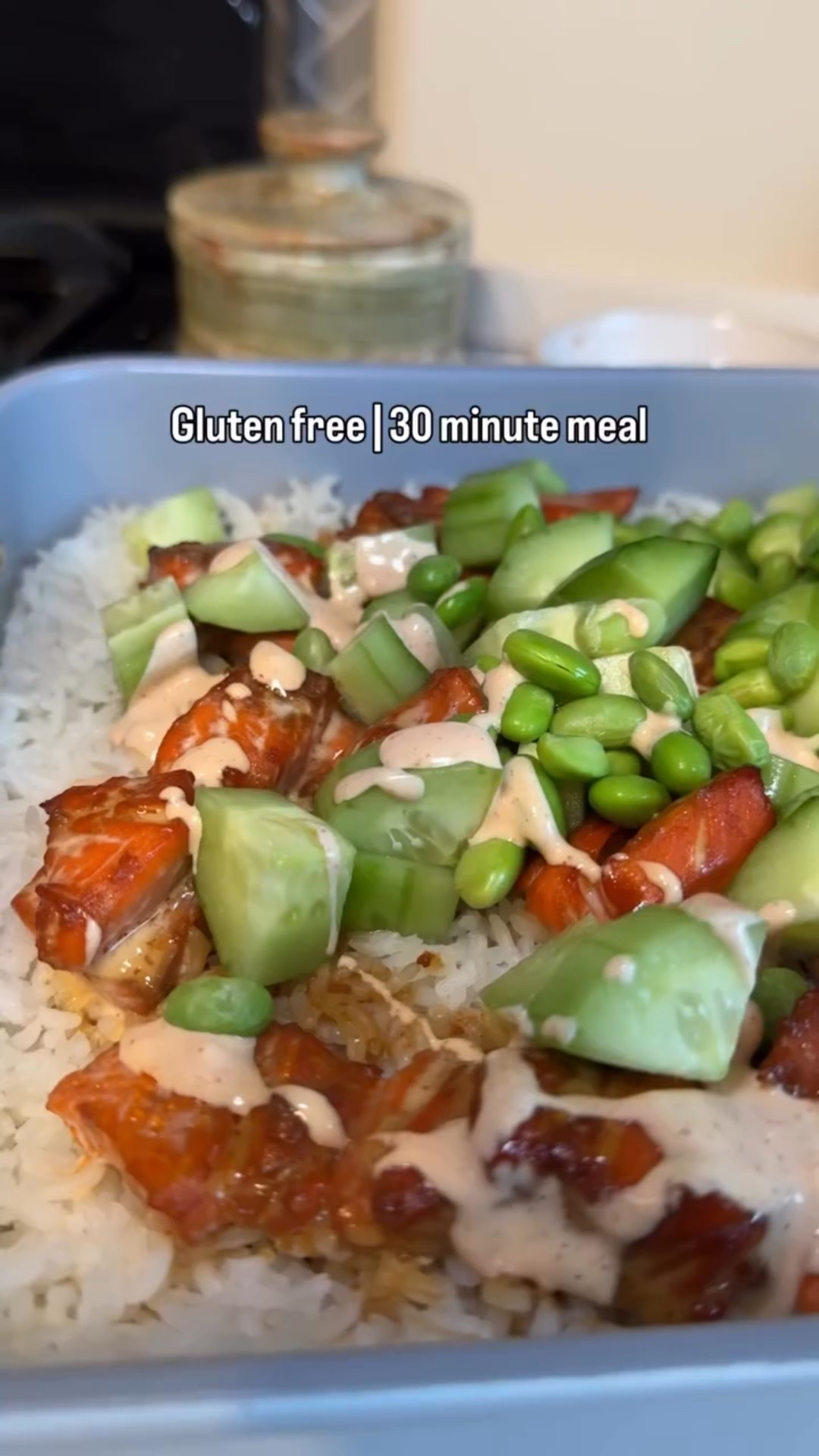 Kid and husband approved 🍣 
CARAWAY CODE: MARISSA10
This was the perfect dinner for a busy weeknight. It was ready in 30 minutes which I loved! 

INGREDIENTS
 
Salmon Marinade
1½ lbs salmon skin removed and cut into 1–1½ inch cubes
2 tbsp coconut aminos
1 tbsp sesame oil
1 tbsp honey 
1 clove garlic minced

Rice Base
3 cups cooked rice
Pinch of salt

Toppings (mix it up to you liking)
Chopped cucumber
Avocado
Edamame 
Spicy Mayo
½ cup mayo (I used @primalkitchenfoods avocado mayo)
1-2 tbsp sriracha
1 tsp lime juice 
 
-Preheat oven to 400°F.
-In a bowl, toss the cubed salmon with coconut aminos, sesame oil, honey, and garlic. Let it marinade while you prep the rice.
-Once you’ve cooked the rice (I used a rice cooker), spread the rice evenly into a 9×13 baking dish. I used my favorite from @caraway_home 🤍
-Add the marinated salmon evenly over the rice. Pour any extra marinade over the top.
-Bake uncovered for 18–22 minutes, until the salmon is cooked.
-Drizzle with spicy mayo and toppings right before serving. 
ENJOY!

#easyrecipeidea #glutenfreerecipes #meatlessmeals

#LTKmomlife #LTKfoodie #LTKHome